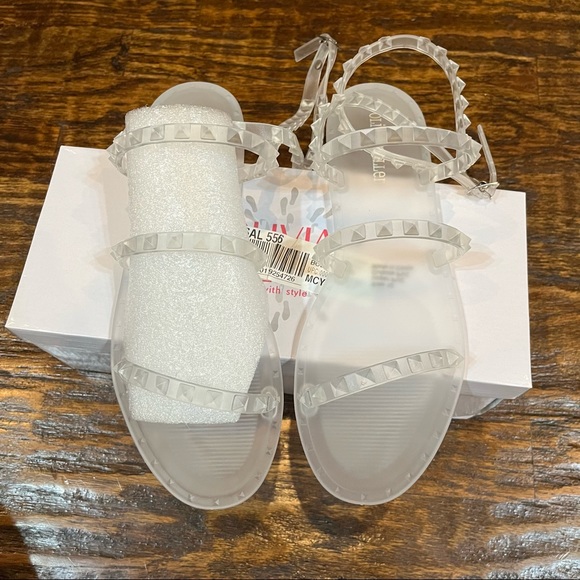 Olivia Miller Shoes - Olivia Miller Studded clear jelly sandals
